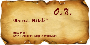 Oberst Niké névjegykártya
